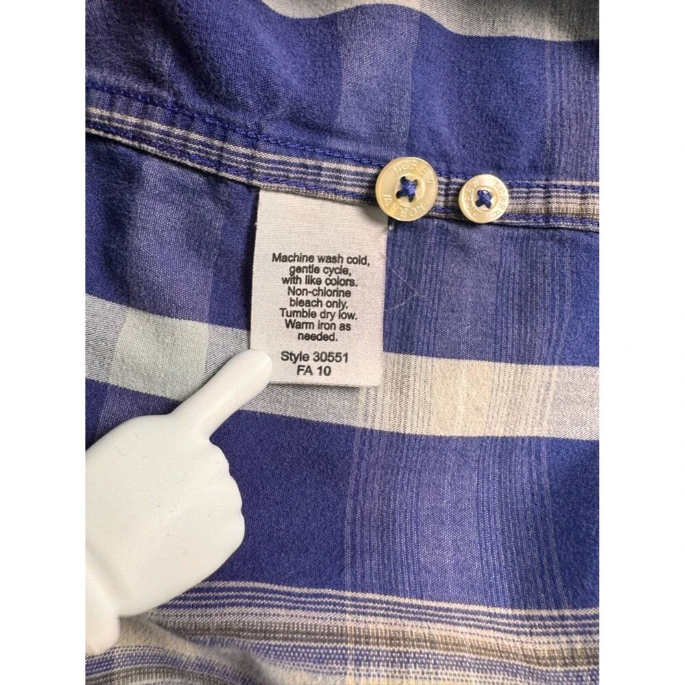 J.Crew Washed Casual Plaid Button Down Shirt XXL Blue Yellow 100% Cotton